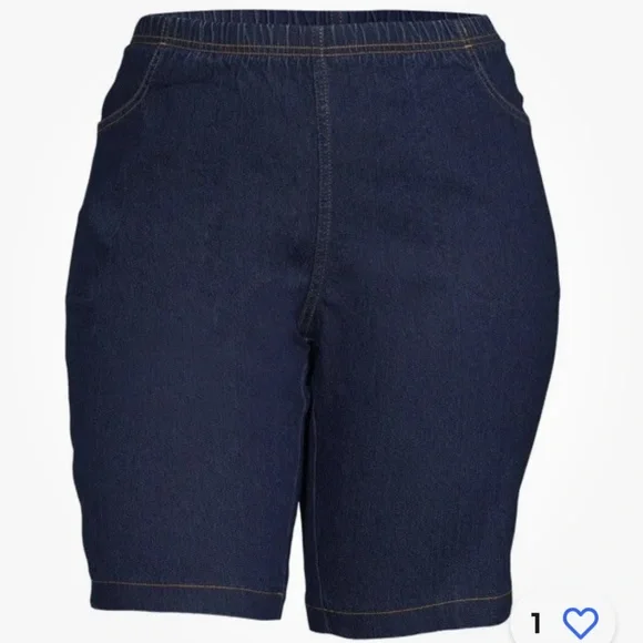 Just My Size Women’s Plus 4 Pocket Pull On Dark Indigo Shorts Size 3X NEW - Picture 8 of 9